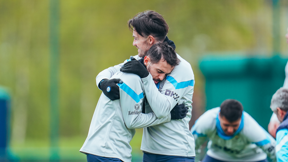 BROTHERS IN ARMS : Bernardo Silva and Jack Grealish have a moment
