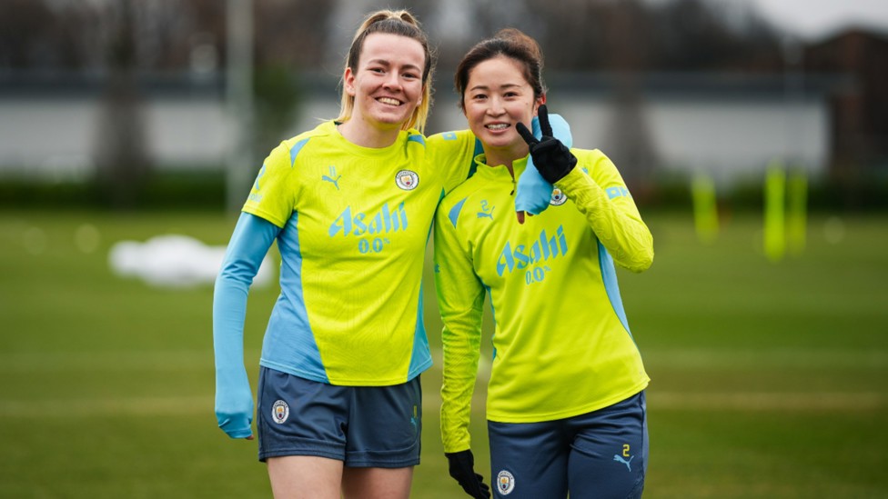 TWO'S COMPANY: It was great to see Lauren Hemp and Risa Shimizu as they continue their rehabilitation.