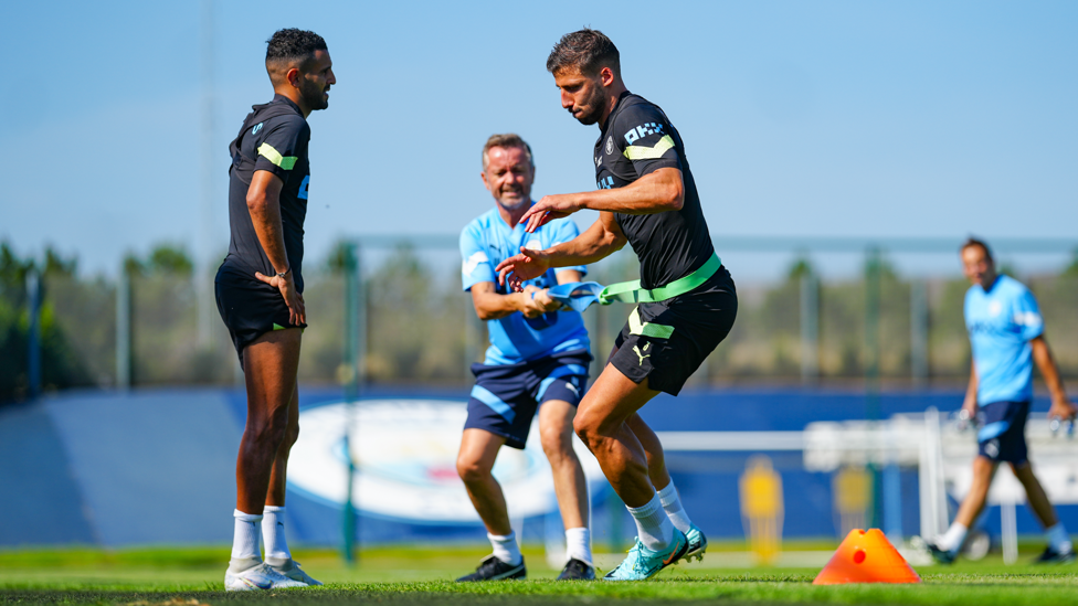 AT FULL STRETCH : Ruben Dias steps up the intensity