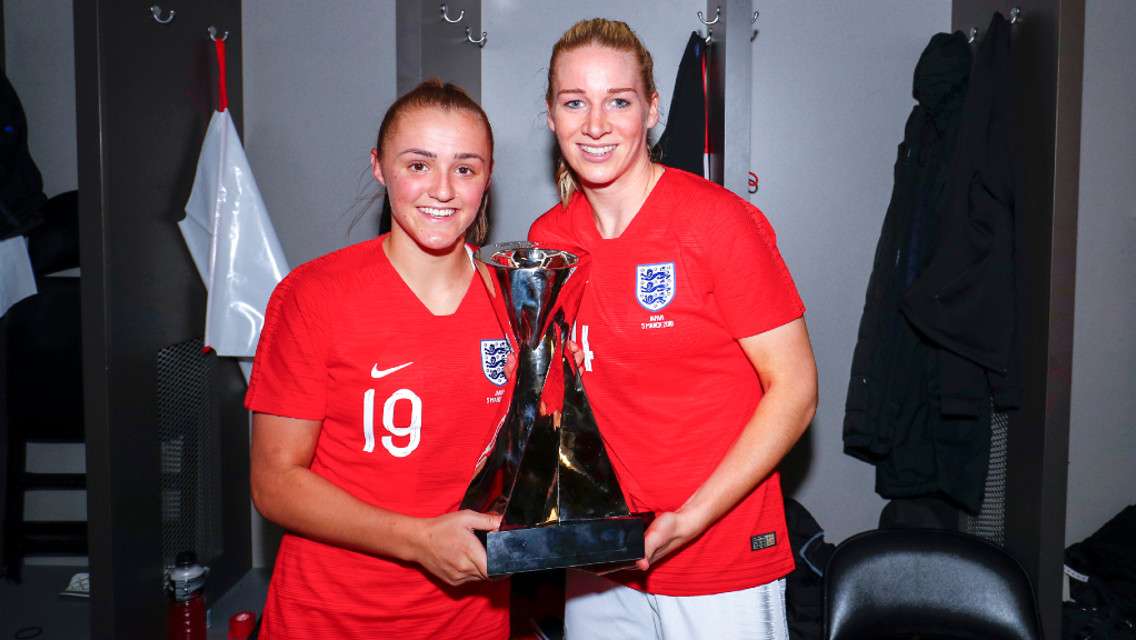 READY TO ROAR: Georgia Stanway and Gemma Bonner