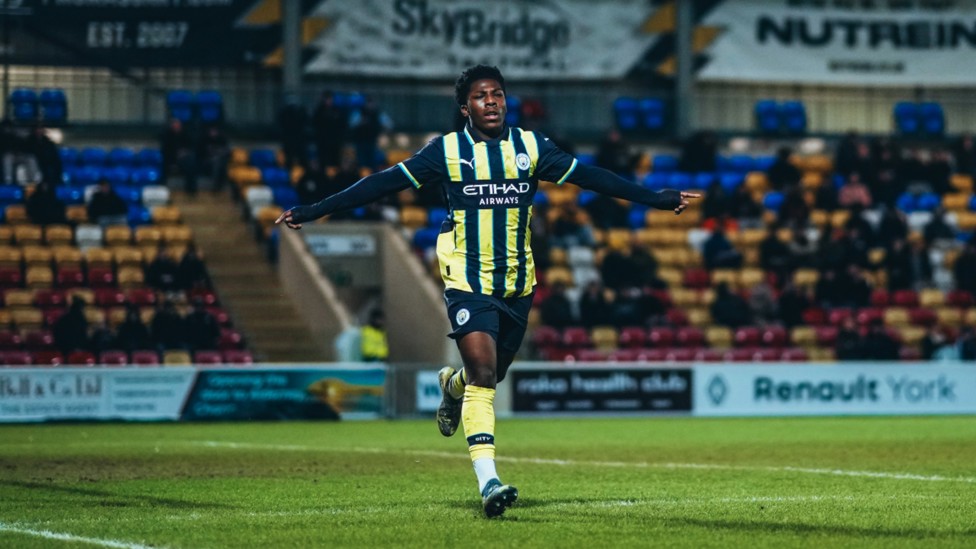 DOMINATING : Ryan McAidoo during City's rampant 6-1 win over Leeds in the FA Youth Cup. 