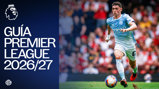 Premier League 2026/27 Guide cover featuring a player in Manchester City kit during a match.