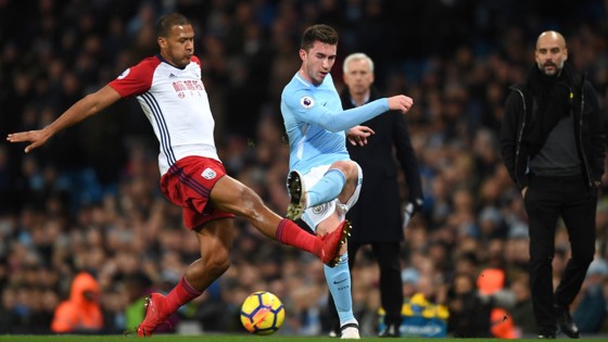 COMPOSURE: Aymeric Laporte made a solid start to his City debut.