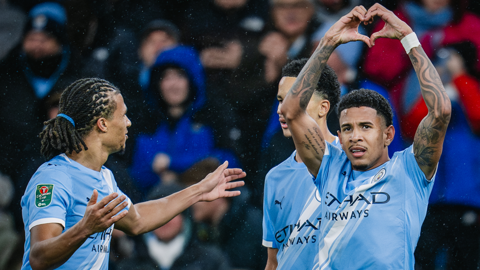 LOVING IT : Savinho celebrates.