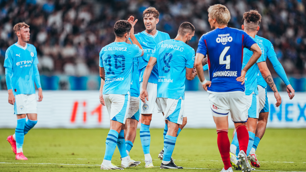 JONNY STONES! : The City ace after getting our first goal of the preseason tour to Asia