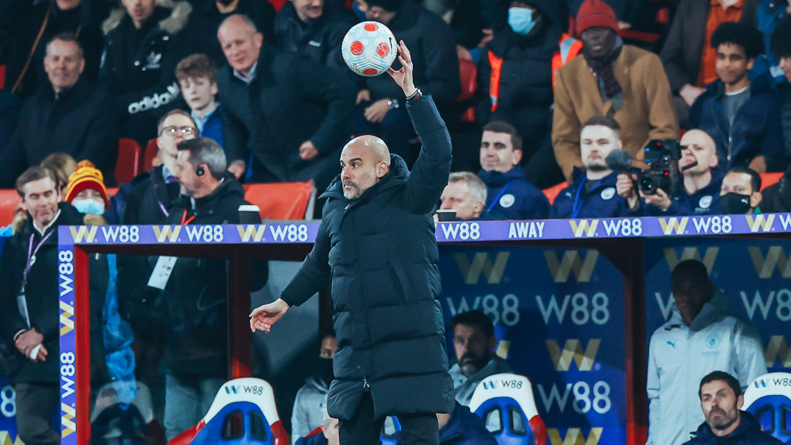 PEP: The boss on the touchline.