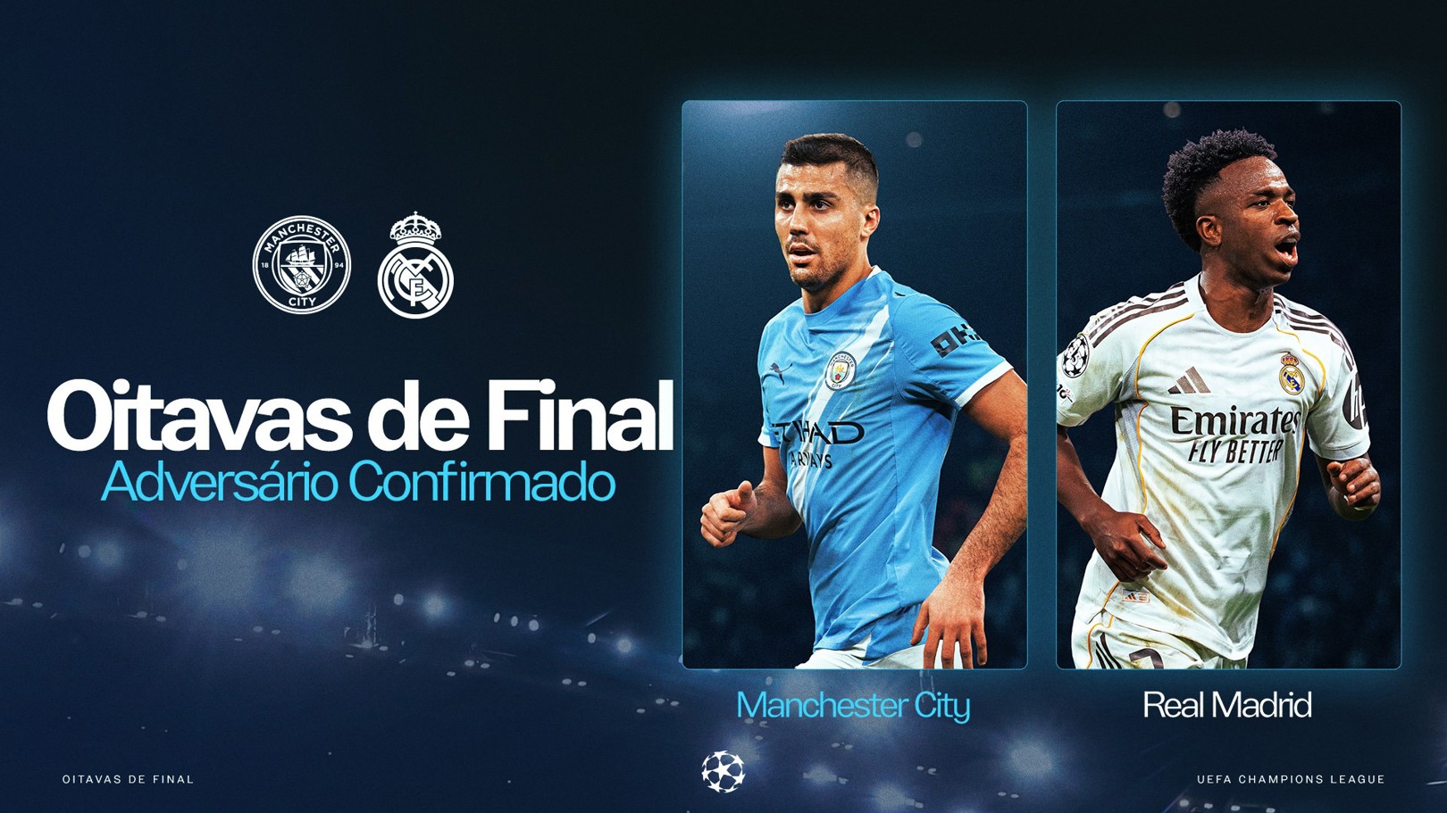 City encara o Real Madrid nas oitavas da Champions 