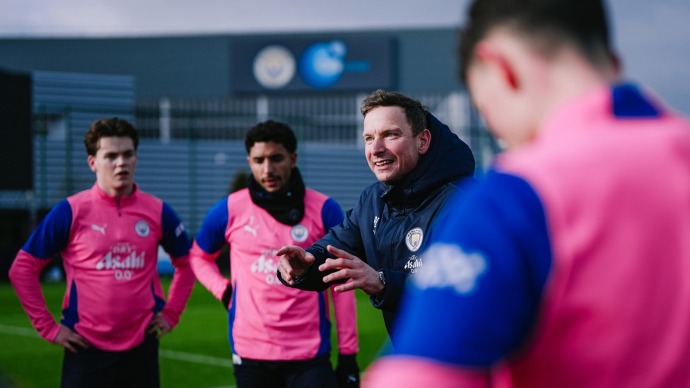 RELAYING INSTRUCTIONS: Pep Lijnders during today's session
