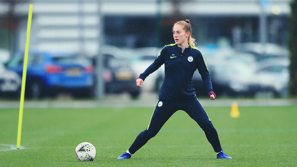 ACTION STATIONS : Keira Walsh eyes up proceedings