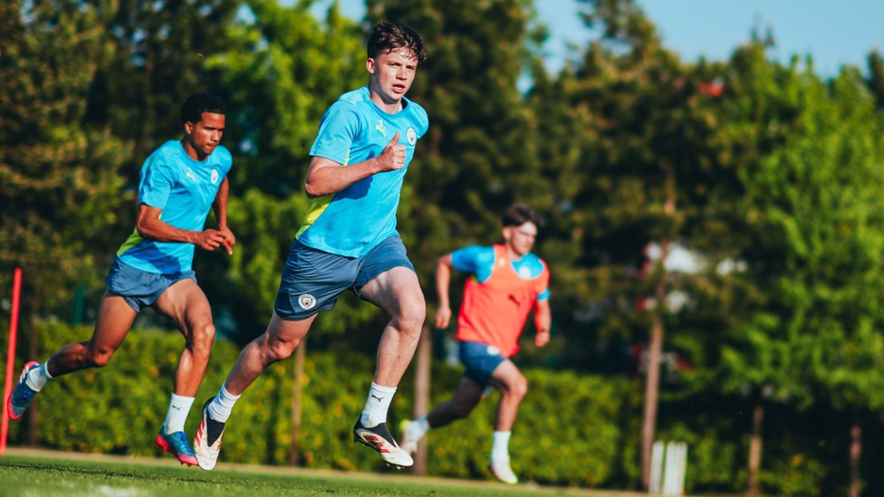 SUN AND SPRINTS : Kian Noble working hard. 