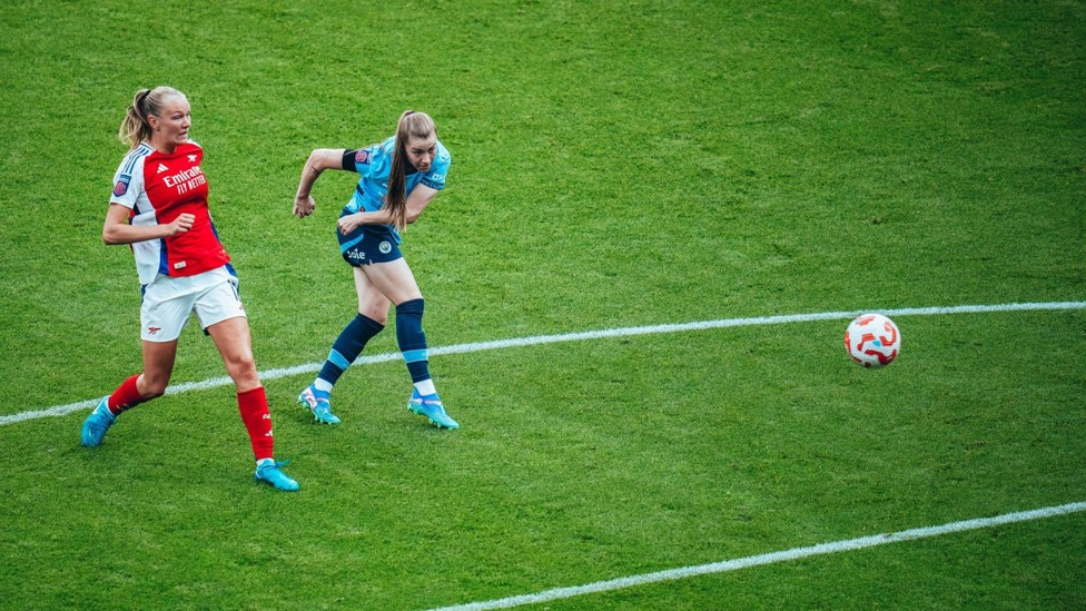 STUNNER:  : Jess scored an absolute rocket at Arsenal on the opening day of the 2024/25 campaign