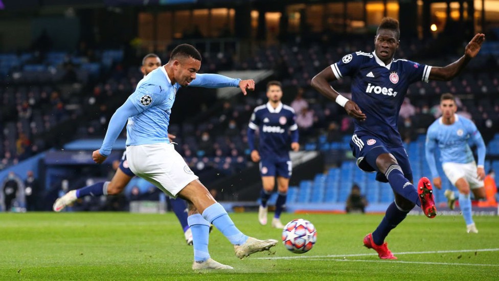 SCORING RETURN: Gabriel Jesus smashes into the roof of the net