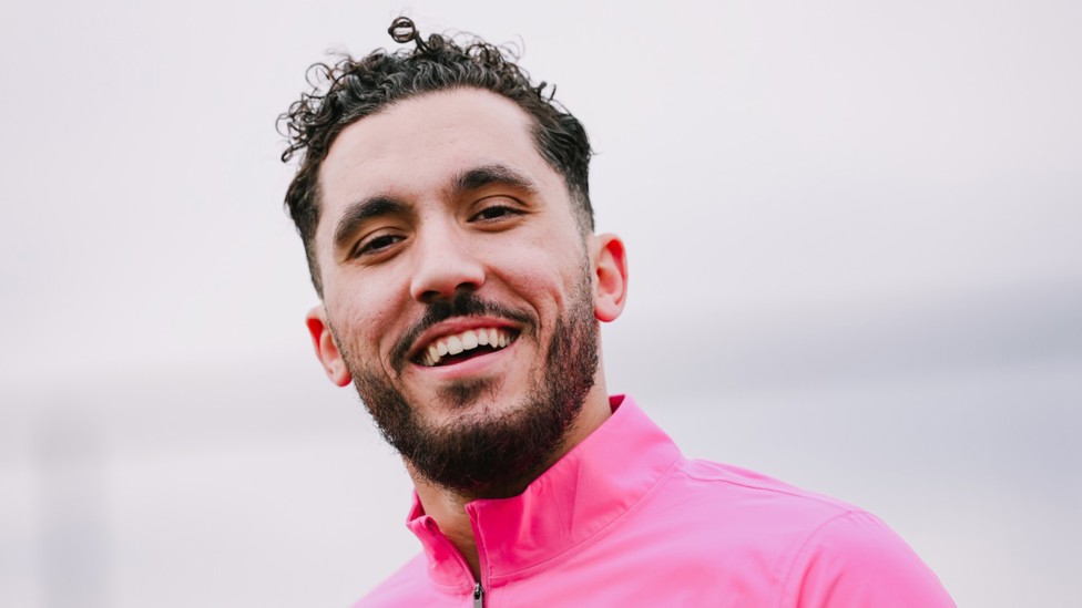 HAPPY CHAPPY: Rayan Cherki summed up the positive mood in camp.