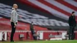 THE BOSS: Guardiola provides instructions from the touchline.