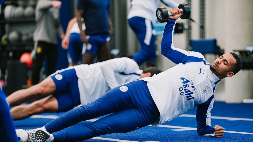 LIMBERING UP : Iliman Ndiaye is doing the same. 