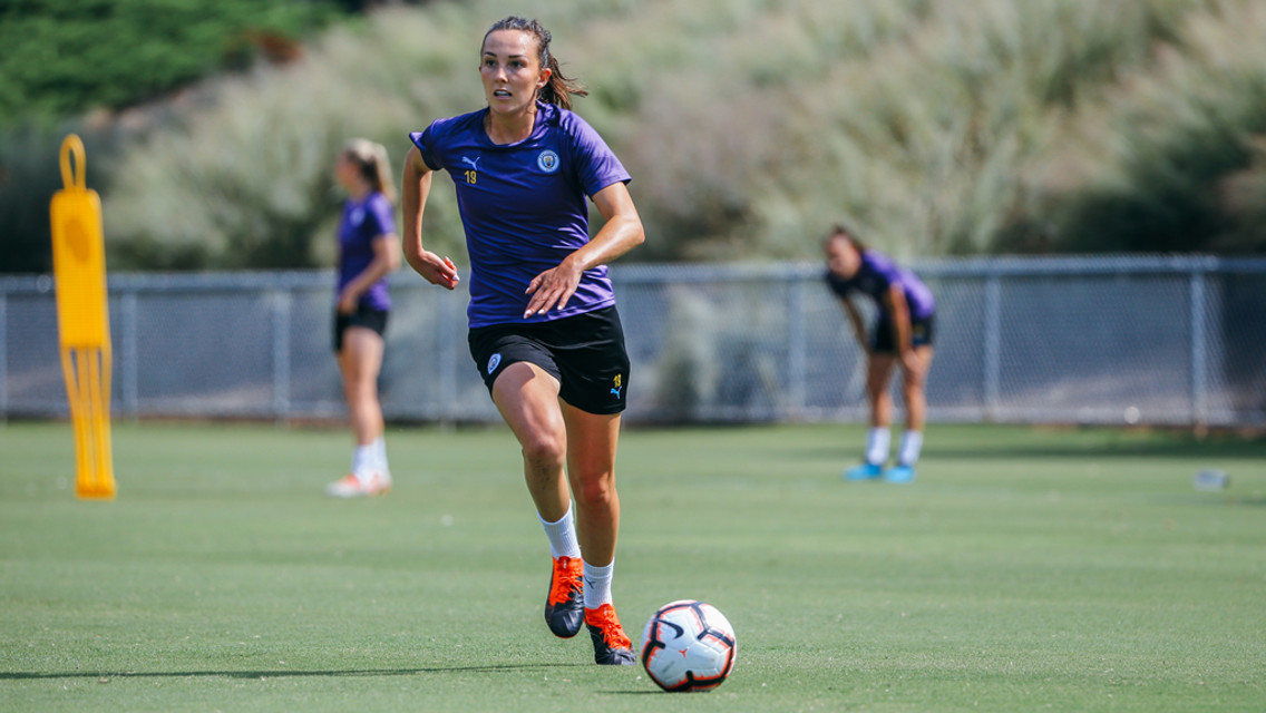 ON THE ATTACK: Caroline Weir bears down on goal... only one result!