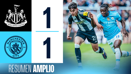 Newcastle 1-1 City: resumen amplio