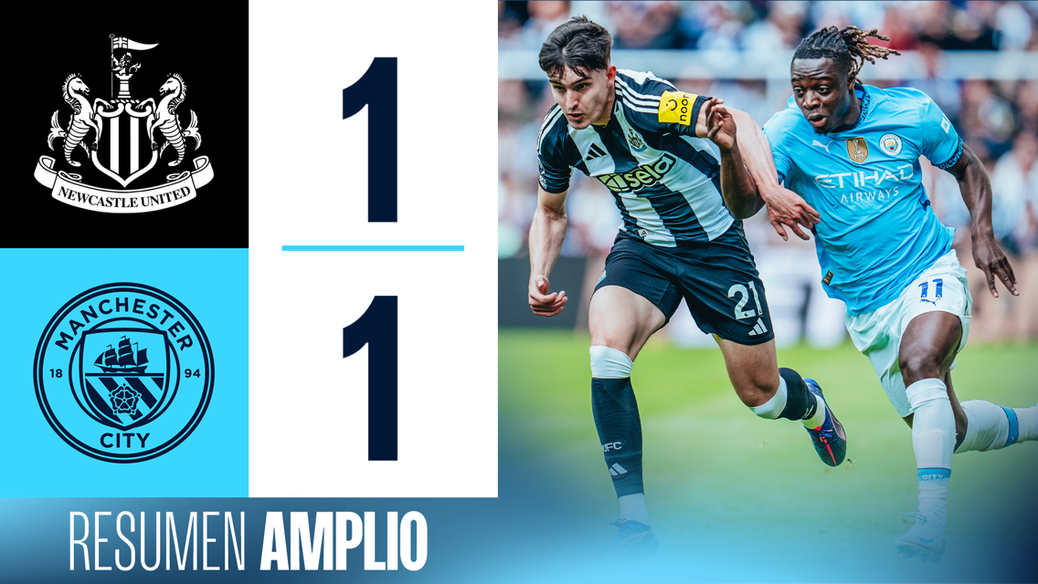 Newcastle 1-1 City: resumen amplio