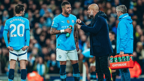 PEP TALK: Passing on instructions from the touchline.