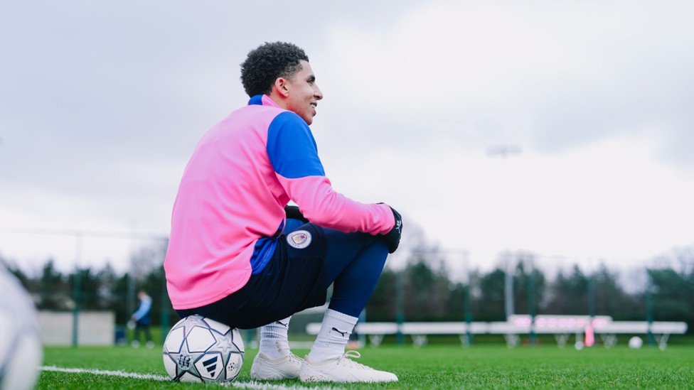 On the ball : Rico Lewis takes a break