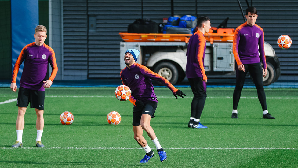 AIR SMILES : Riyad Mahrez sees the funny side