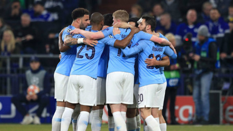 City players celebrate taking the lead through Sergio Aguero!