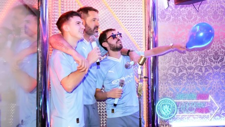 Players and fans enjoy City karaoke in Tokyo