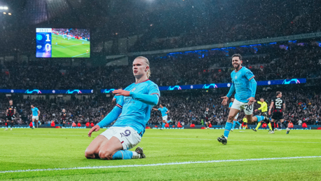 KNEE SLIDE: Haaland enjoyed that!