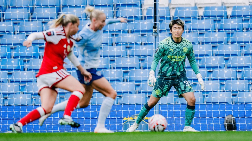 OUR SHOT STOPPER : Yamashita focused on the task at hand.