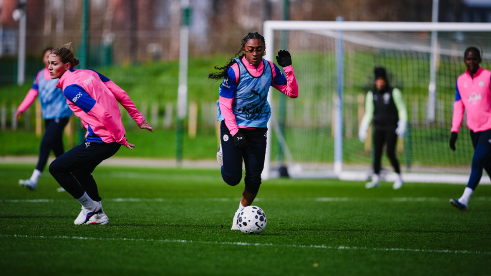 WING WIZARD  : Kerolin drives with the ball.