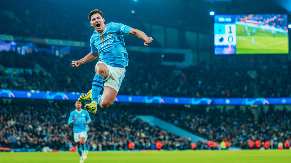 DOUBLE TROUBLE : Alvarez celebrates making it two.