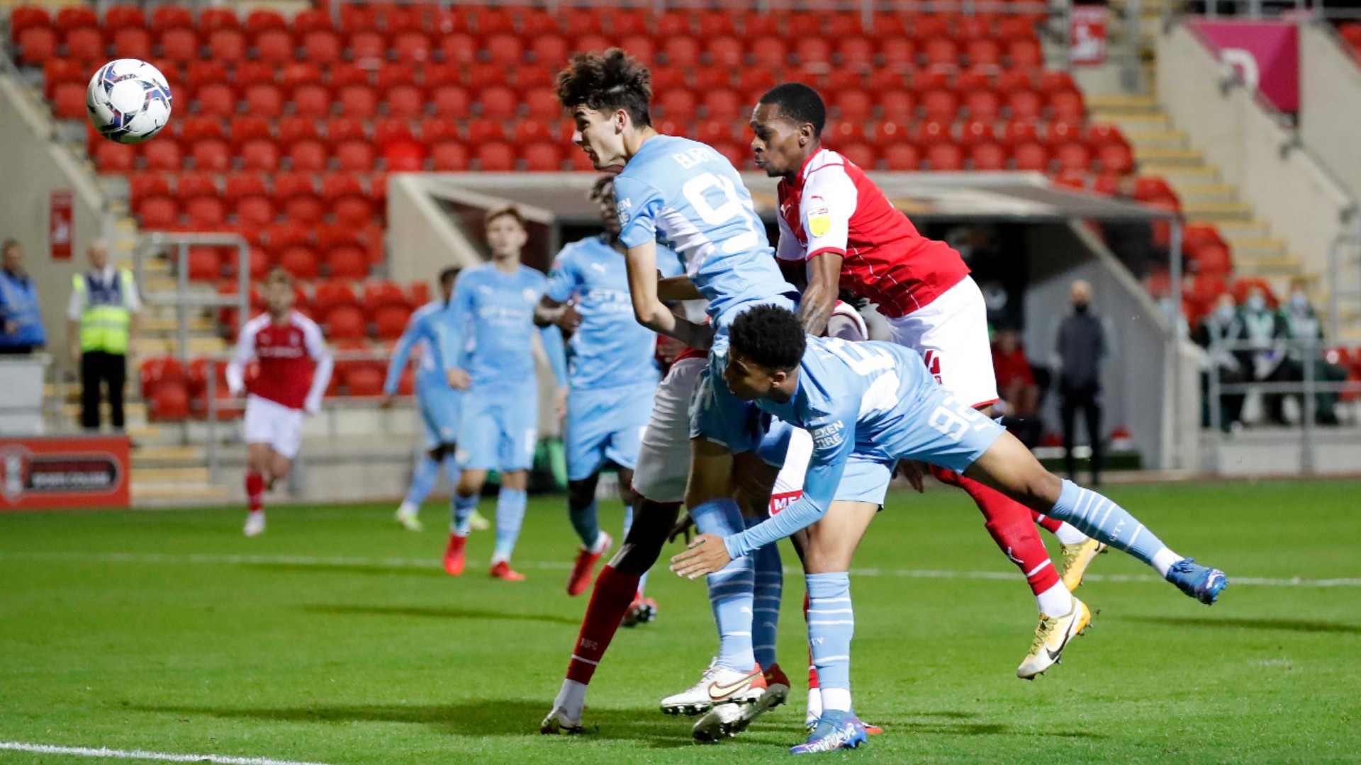 FULL THROTTLE: City's defence seek to thwart a Rotherham attack