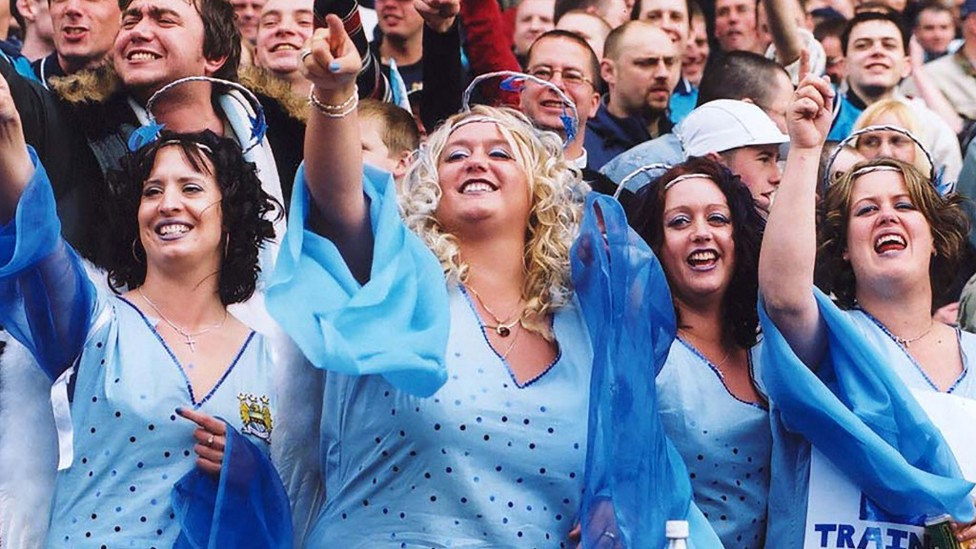 TRUE BLUES: These City fans made sure they were dressed for the occasion!