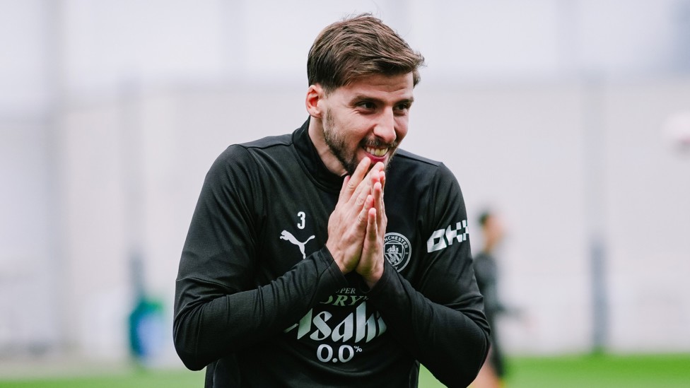 BIT COLD? : Ruben Dias isn't happy with the weather.