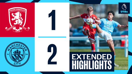 Highlights: Middlesbrough 1-2 City Under-18s