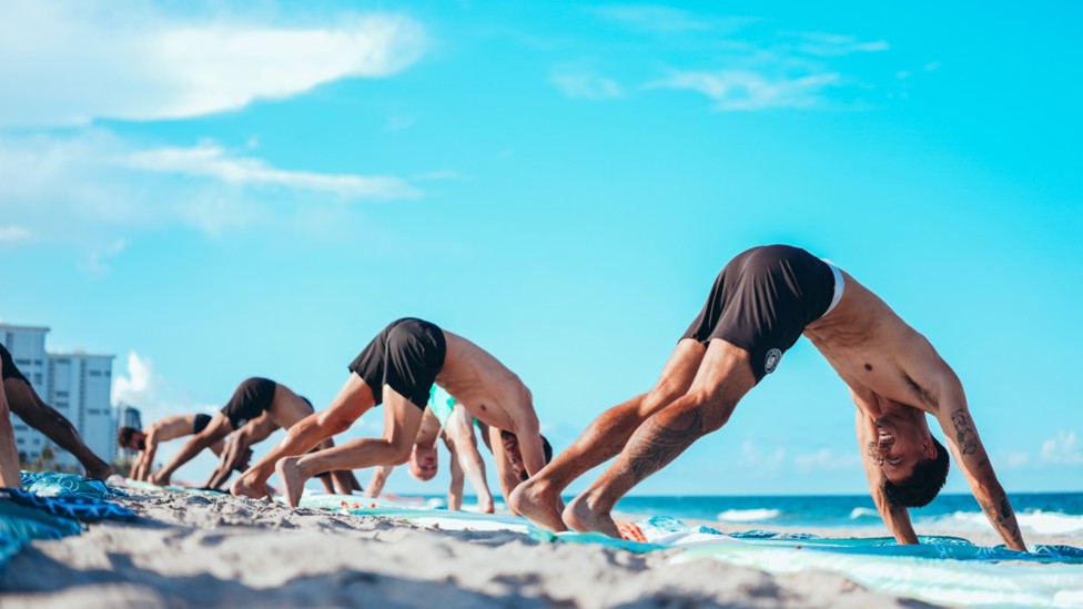 SQUAD GOALS: The Florida beachside setting made for a spectacular backdrop to the session.