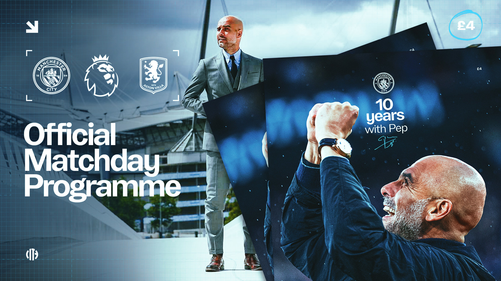 10 years with Pep - get your Villa matchday programme