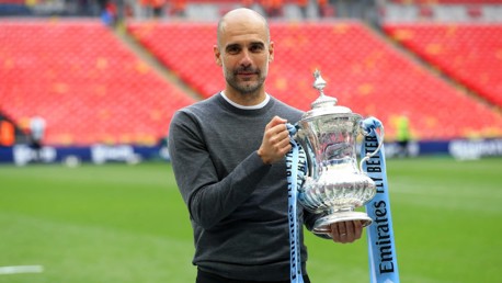THE GAFFER: Pep with the FA Cup