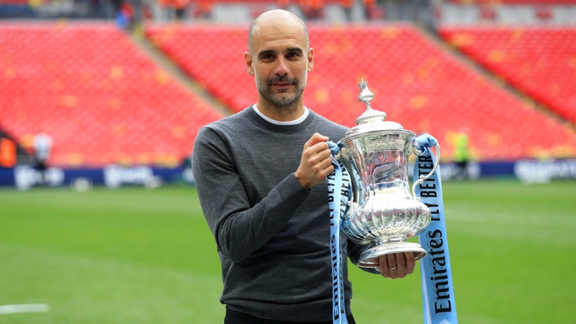 THE GAFFER: Pep with the FA Cup