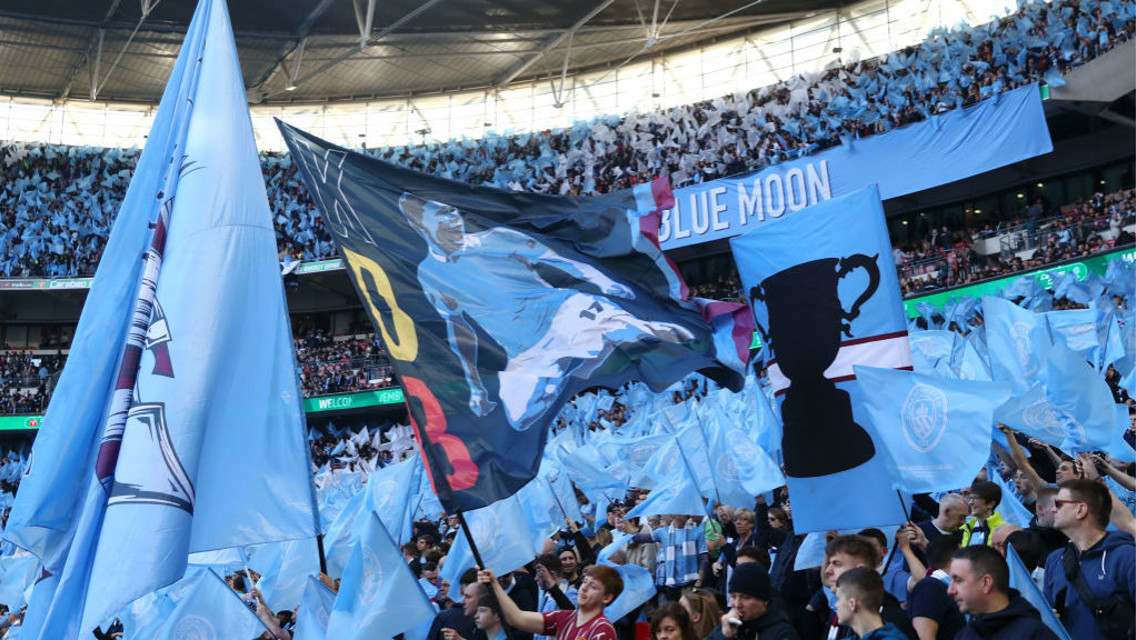 BLUE IS THE COLOUR: Wembley is awash with City fans