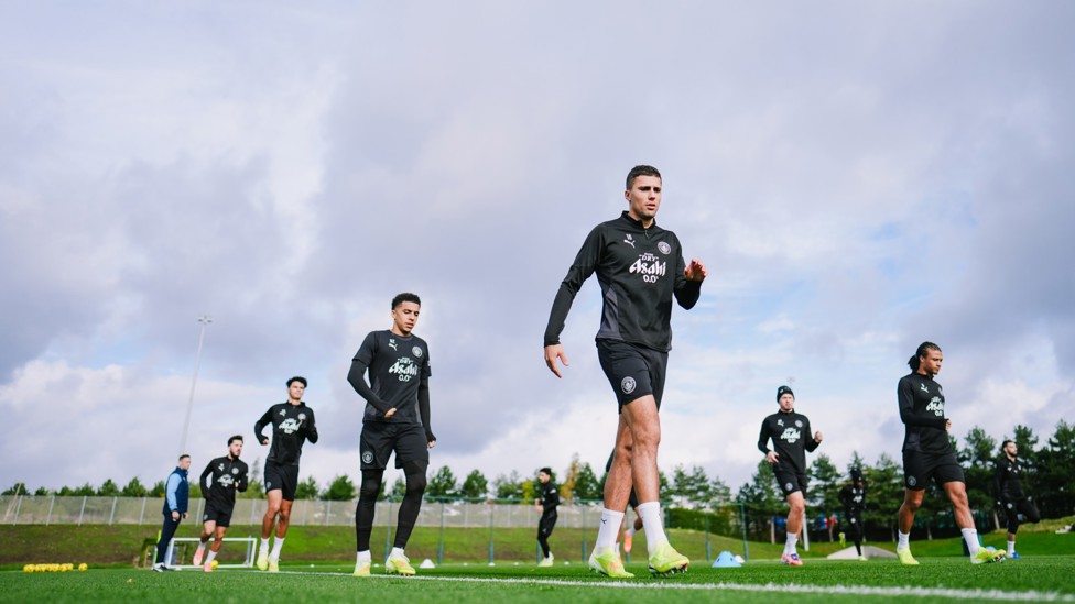 ON THE MARCH : Rodri leads the way