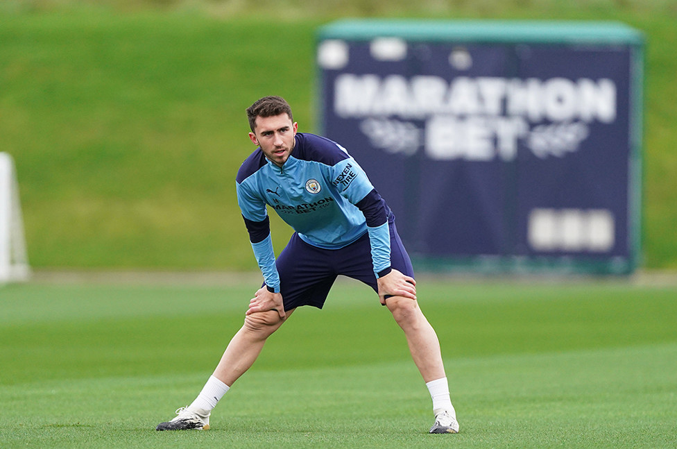 LIMBERING UP: It was great to see Aymeric Laporte back on the training field
