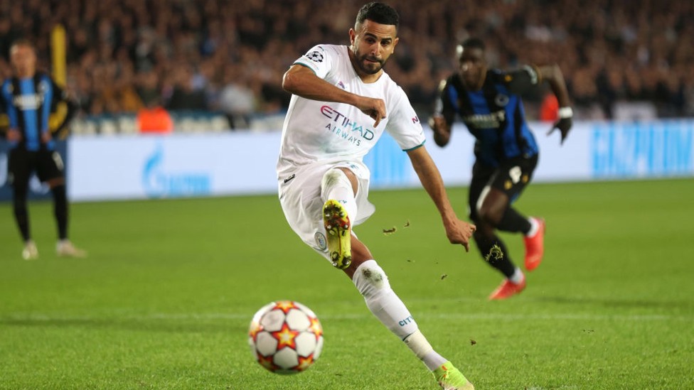 MAKE THAT TWO : Mahrez coolly slots in a penalty after he was fouled inside the box.