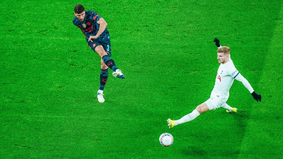 DOMINANT DIAS : Playing out from the back.