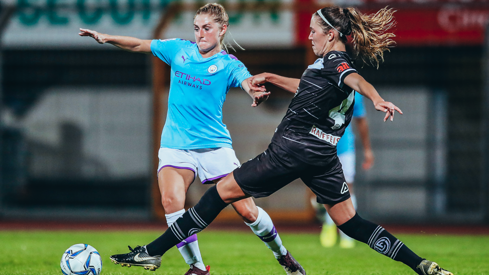 DEBUT DAY : Coombs makes her City bow against Lugano