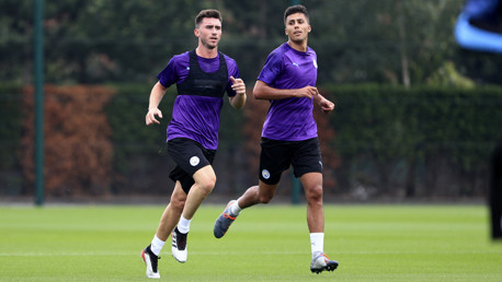 BLUES BROTHERS: Aymeric Laporte and new signing Rodri step up their fitness drills