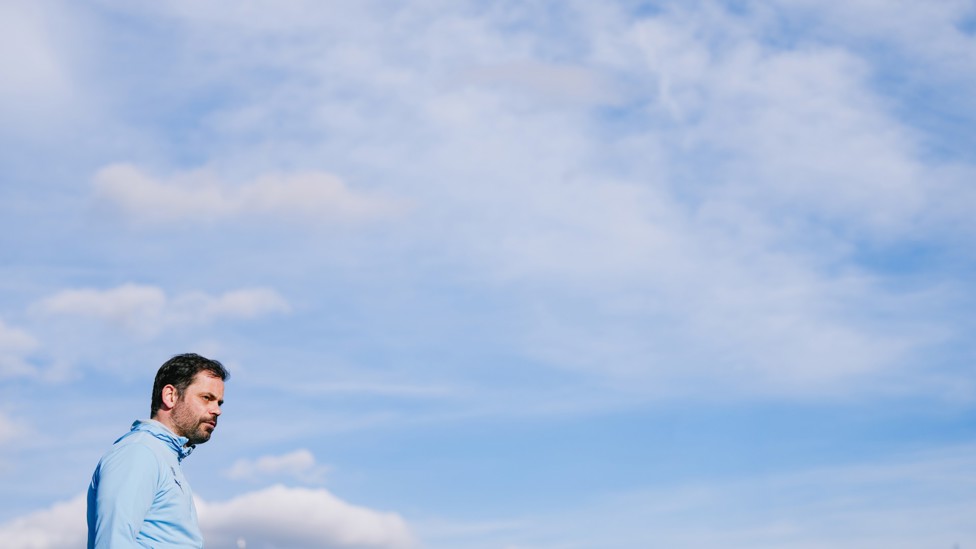 MR BLUE SKY: Oliver Reiss during a rare sunny session