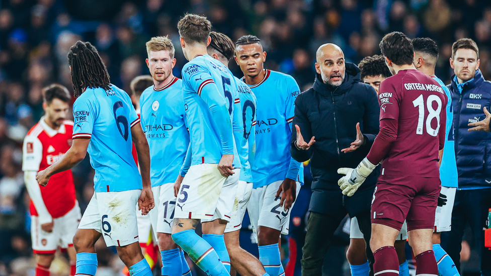 PEP TALK : The boss passing on instructions from the touchline.