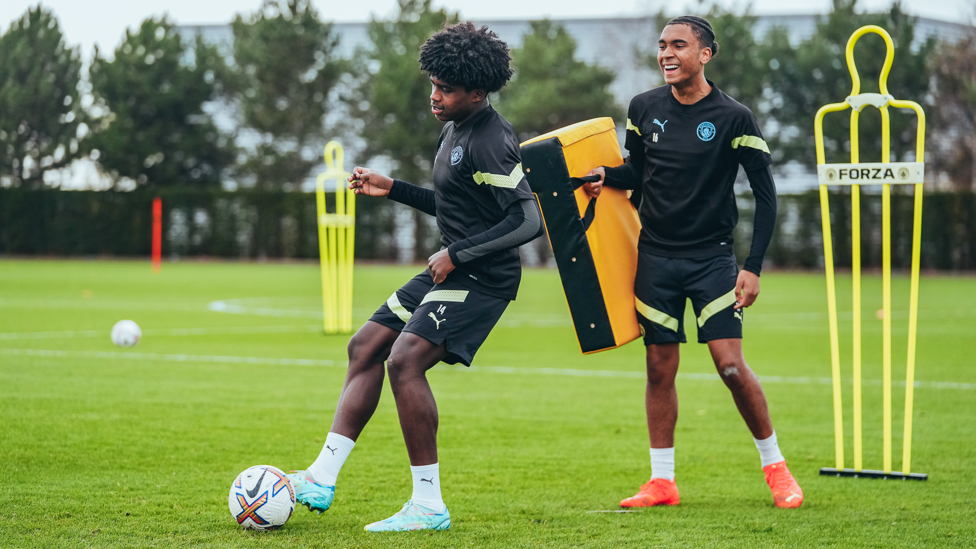 DYNAMIC DUO : Jaden Heskey and Lakyle Samuel pictured during today's session