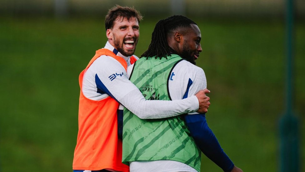 TIGHTLY MARKED : Rúben Dias makes sure Antoine Semenyo doesn't have room to breathe